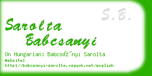 sarolta babcsanyi business card